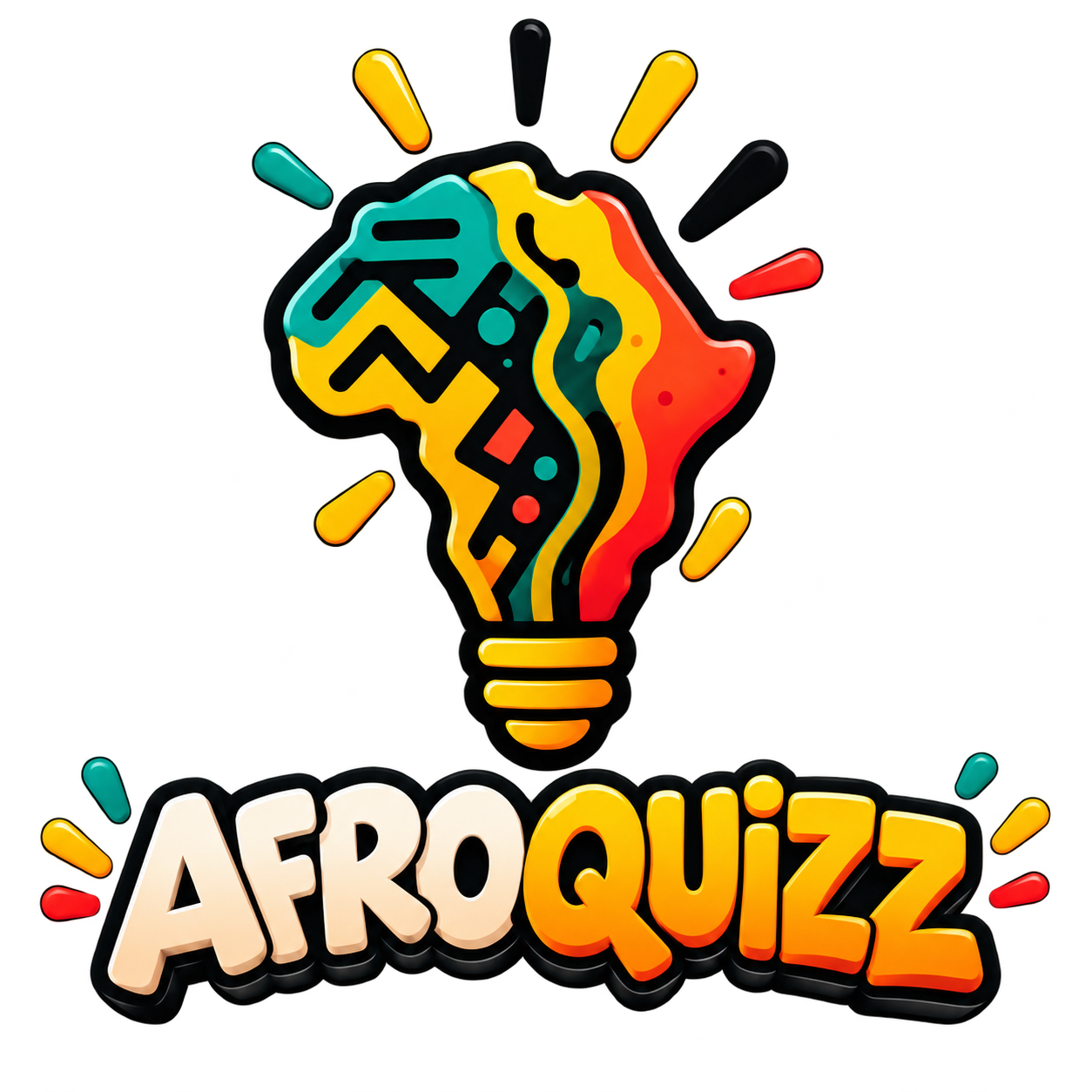 AFROQUIZZ — Africa lightbulb logo